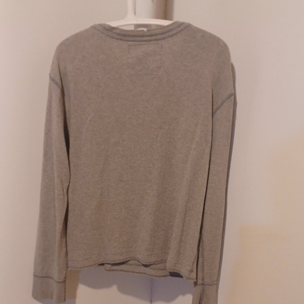 Aeropostake Logo 1987 NY Athletics Grey Thermal Crew Neck Long Sleeve Top L - Picture 4 of 4